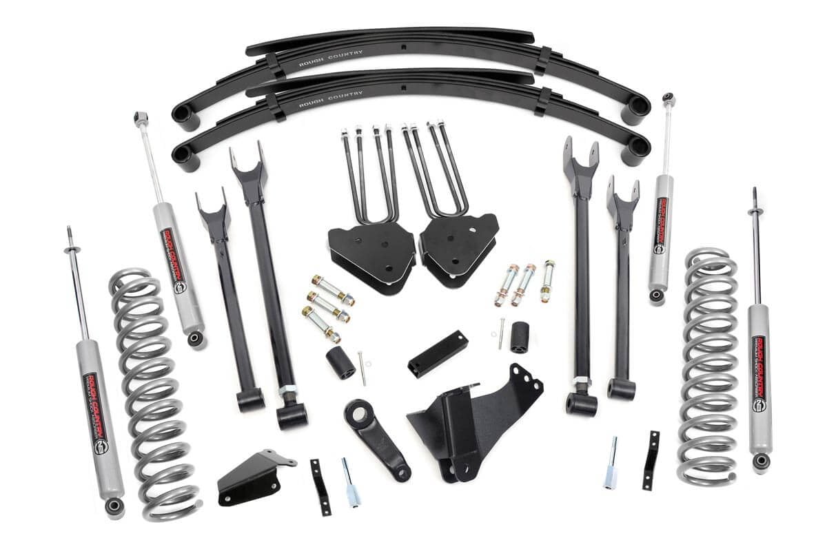 Ford F-250 Super Duty Suspension Lift Kit - Rough Country - 6 Inch Lift Kit | Diesel | 4 Link | RR Spring - '05-'07